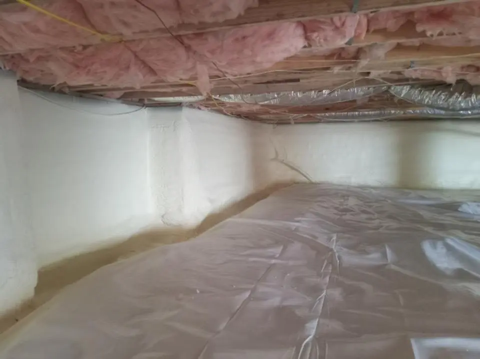 Crawl space encapsulation with closed-cell spray foam for Commercial Roof Restoration in Dardenne Prairie